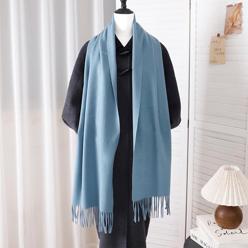 New Designer Luxury Women Warm Scarf Winter Cashmere Shawls Thick Solid Neckerchief Hijab Wraps Tassls Pashmina Foulard