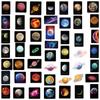 50Pcs Universe Planets Stickers Outer Space Planets Waterproof Vinyl Decals For Laptop Refrigerator Luggage Computer Car