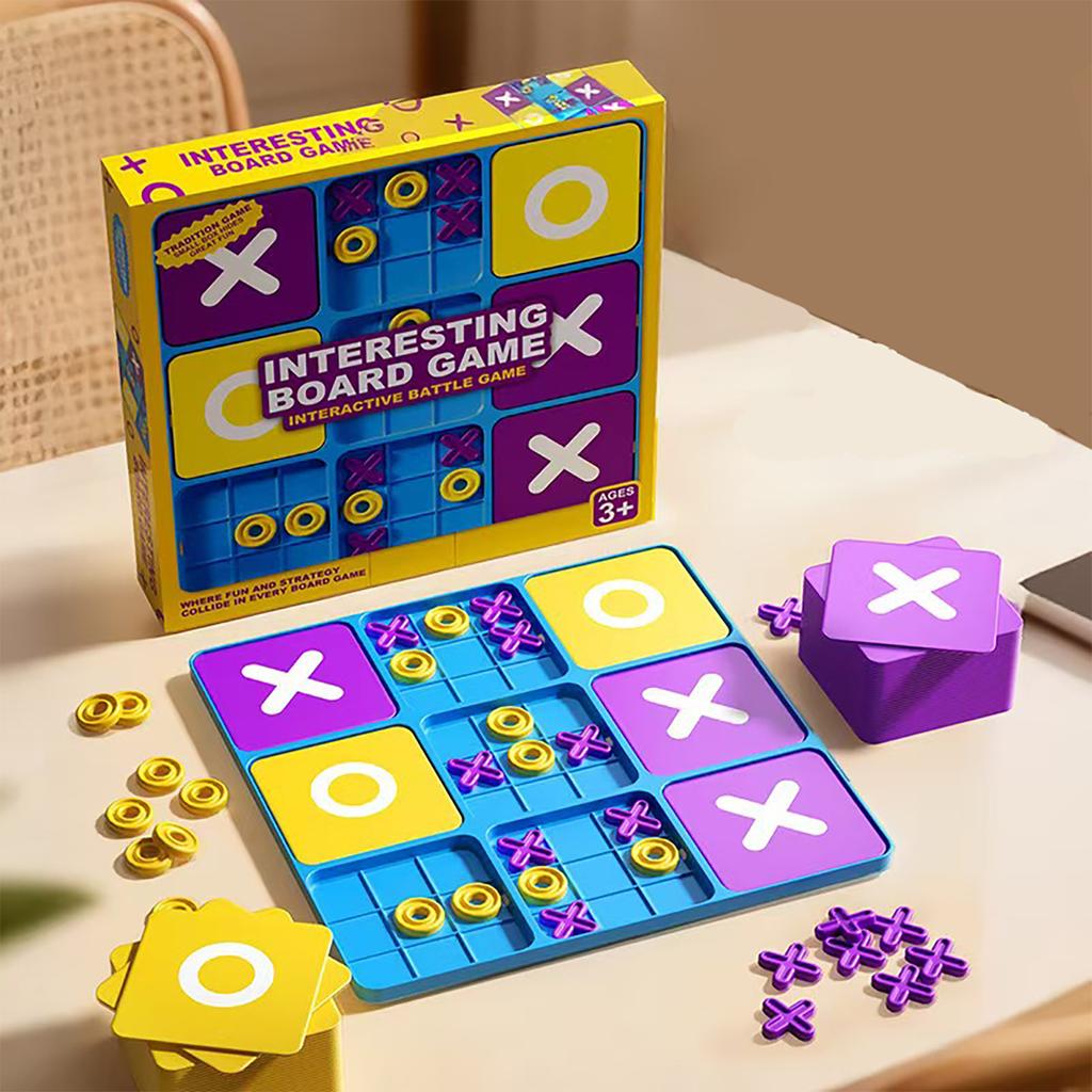 Nine Palace Grid Xo Well Shaped Chessboard Early Education Desktop Game Training Logical Thinking Children'S Puzzle Toy