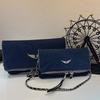 ZV Women's Classic Wing Rivet Shoulder Bag - Trendy, Versatile Small Square Chain Bag