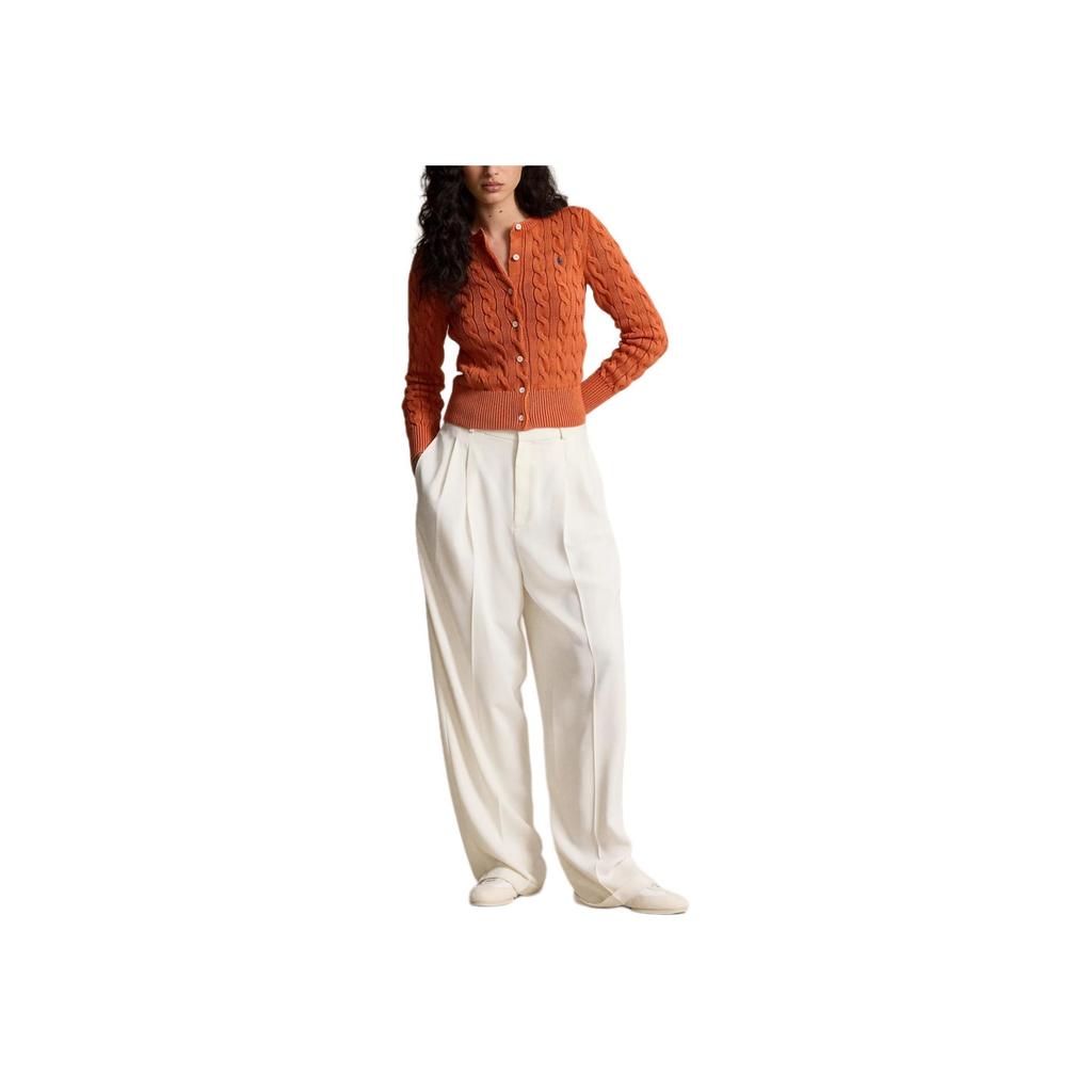 Polo Ralph Lauren Cable Knit Embroidered Cardigan Women cardigans Orange 211955325-001