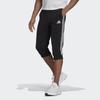 adidas Essential 3-Stripes Knit Cuff 3/4 Sweatpants Men Bottoms Black GK8987
