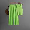 Strap Vest Fashion Set For Summer Wear  Women's Round Neck Sleeveless Top Knit Two-piece Set