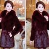New imitation rabbit fur coat women's medium and long slim and thin fox fur collar mink hair thickened coat