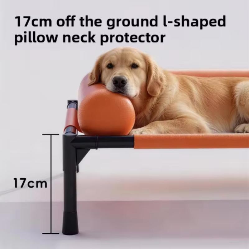 Cooling Dog Cot Bed Breathable Mesh Washable Pet Furniture with Pillow for Outdoor Indoor Camping Patio Sunbathing