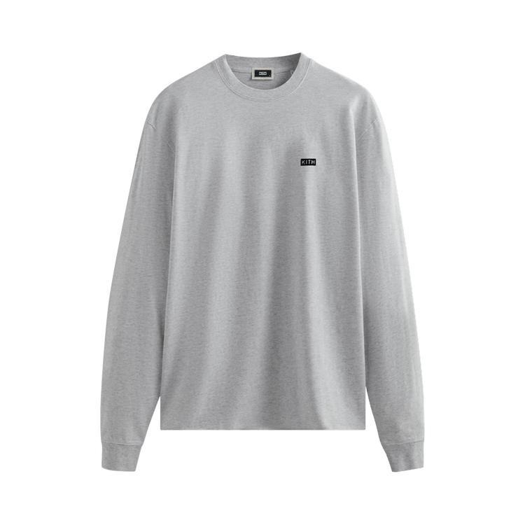 Heren T-shirt Kith Long-Sleeve Lax Tee 'Light Heather Grey' XS gray