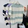 Navava Women Color Block Stripe Short Sleeve Knit Top Nk3008