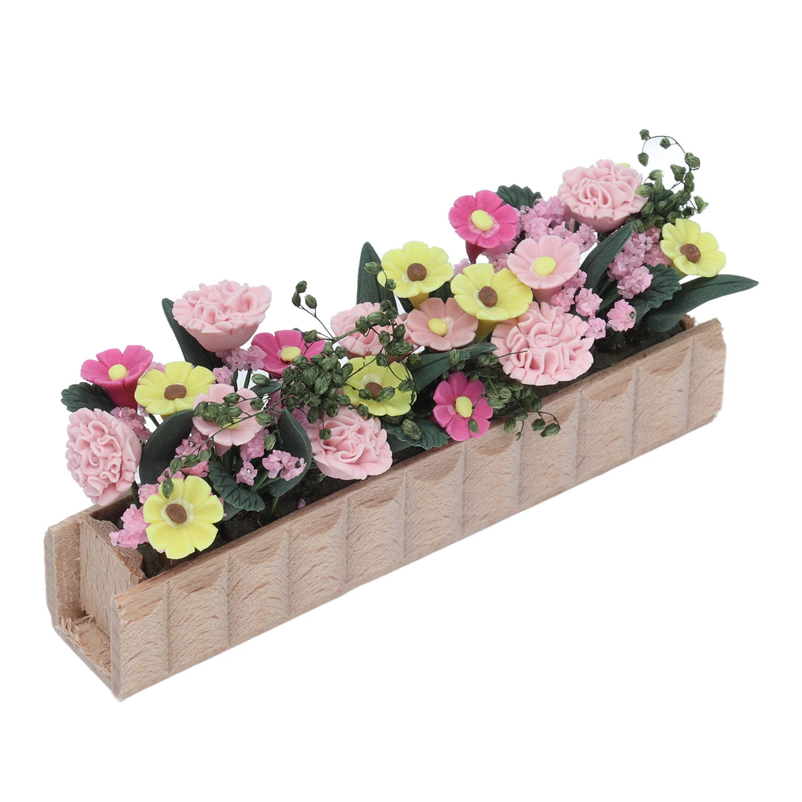 Dollhouse Flower Garden, Plant Potting Simulation Clay Flower Dollhouse Plant Flower Model 1:12 for Kids Dollhouse