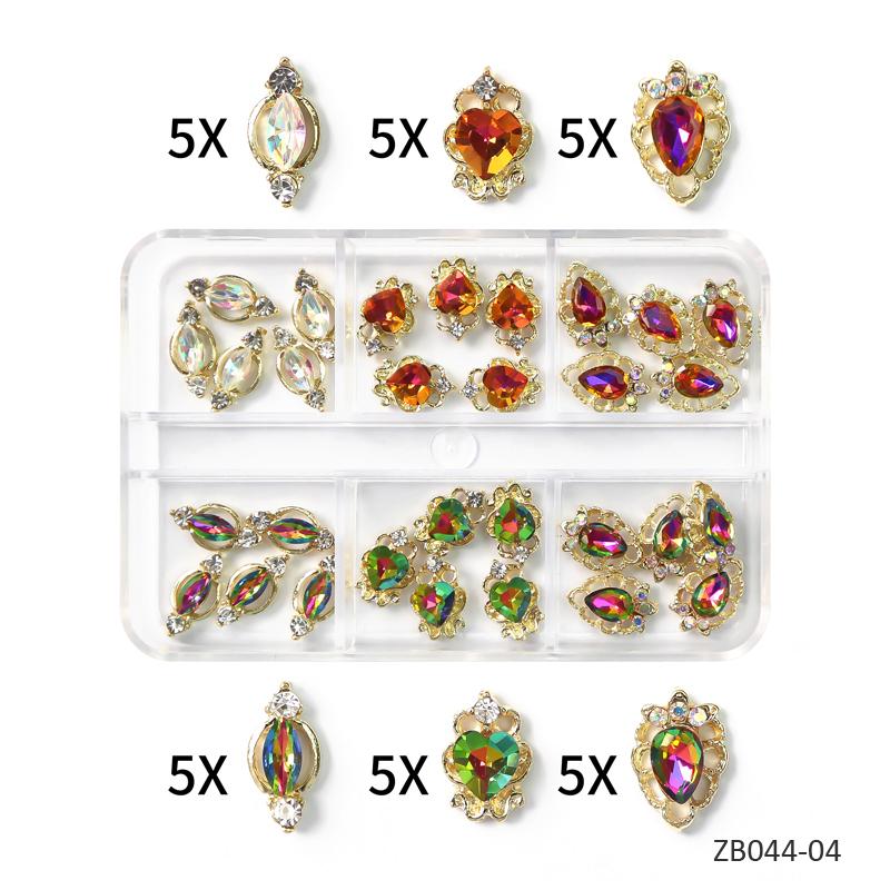 

1 коробка, смешанные стили, 3D роскошные ювелирные изделия для дизайна ногтей, стразы, драгоценные камни, золотой металлический сплав, подвески для ногтей в форме бабочки, сделай сам, блестящие украшения с бриллиантами