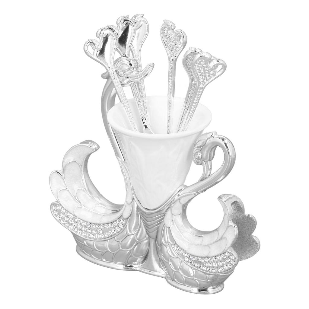 Base Fork Holder Set Elegant Multifunctional Decorative   Flatware with 6 Forks for Fruit Salads Coffee Desserts