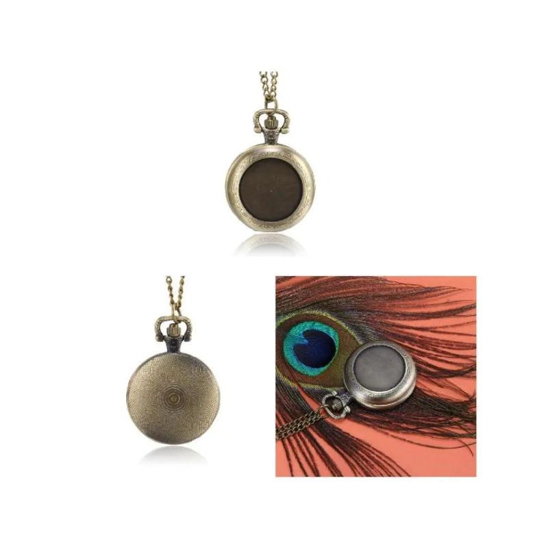 1 Piece of Exquisite Accessory with Chain Pocket Watch Round Groove, Men's and Women's Pocket Watch Round Groove Case