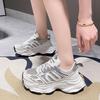 Thick-soled dad shoes children's 2025 new popular spring and autumn thin mesh breathable mesh shoes heightening casual sports shoes