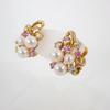 [Pre-owned] JUNET 750YG Akoya Pearl (Pink White Pearl) Pink/White Sapphire Earrings/j54-4