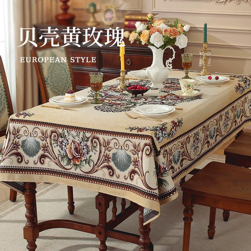 European Style Table Cloth for Home Use Thickened Anti Scald Dining Table Cloth Rectangular Dustproof and Beautifying Decoration