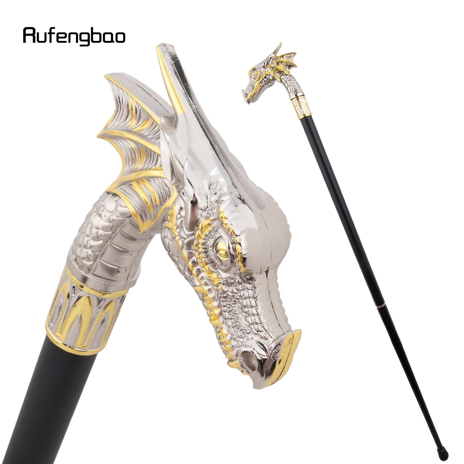 Золотая Белая Голова Дракона Модная Трость Декоративная Палка Косплей Винтажная Сценическая Трость для Выступлений 94 см