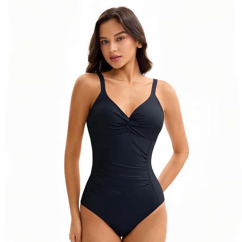 2025 Women s Sports One-Piece Swimsuit Conservative Sexy Halter Triangle Skinny Swimsuit S