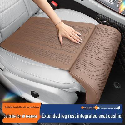 Four Seasons Car Seat Cushion with Extended Leg Rest - Summer Cool Pad for Driver & Passenger Seat