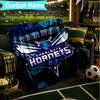 1PC Custom Name Blanket Charlotte-Hornets Logo Flannel blankets Patterns Throw Blanket All-Season Soft Gift for Couch, Bed, Camping, Birthday gifts