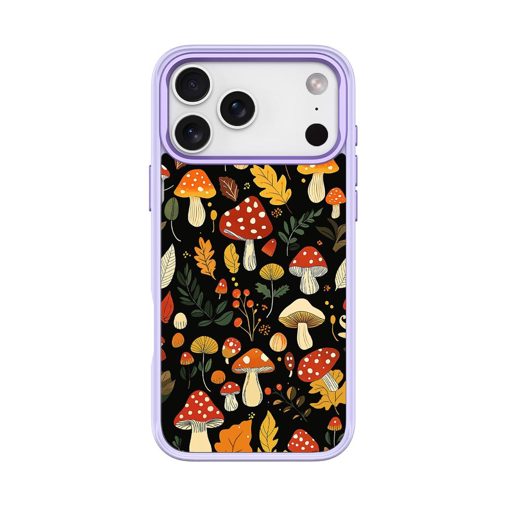 Applicable To Apple 17 Mobile Phone Case, Advanced Sense 16 Replaceable Back Plate 15promax Magnetic Mobile Phone Case, Jungle Mushroom.