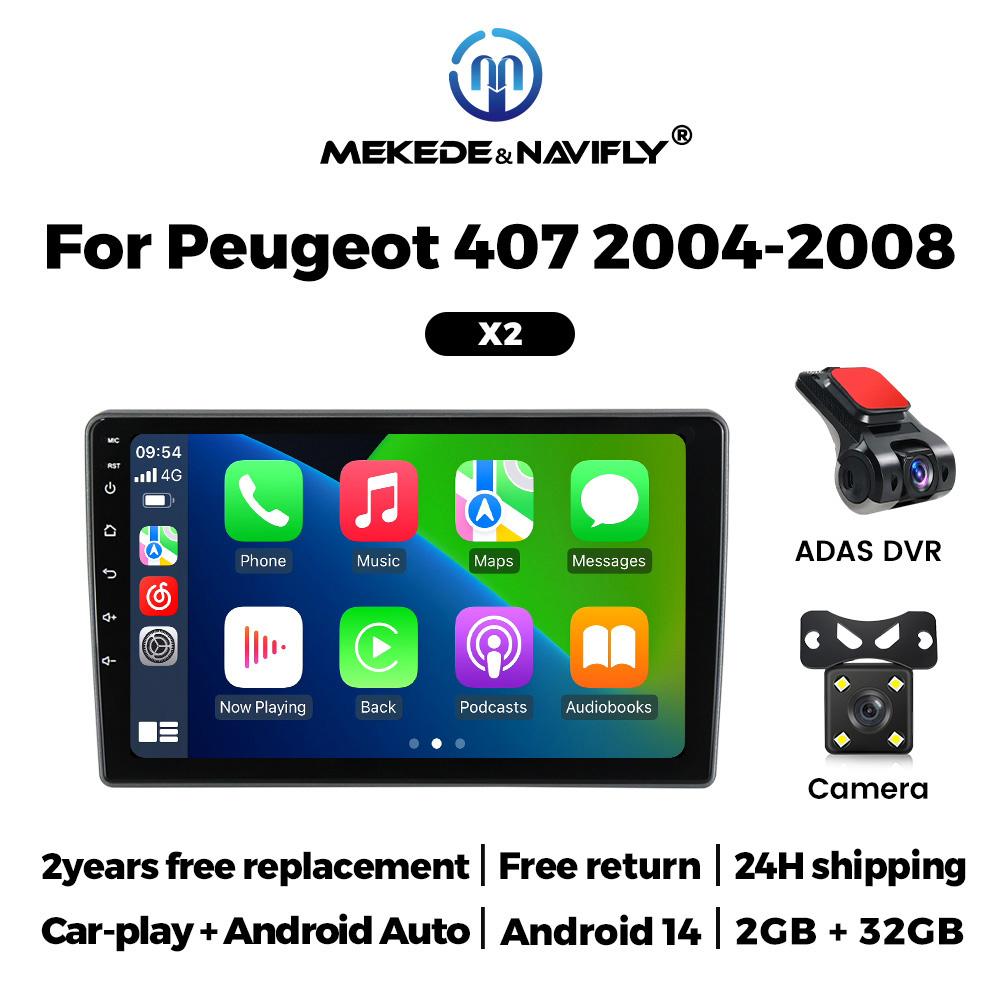 Sisteme inteligente de radio auto NaviFly pentru Peugeot 407 2004-2011 Player multimedia WIFI GPS BT Wireless CarPlay Android Auto Unitate principală