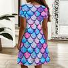 Ladies V Neck Graceful Gardenia Floral Plus Size Summer Short Sleeve Loose Gown