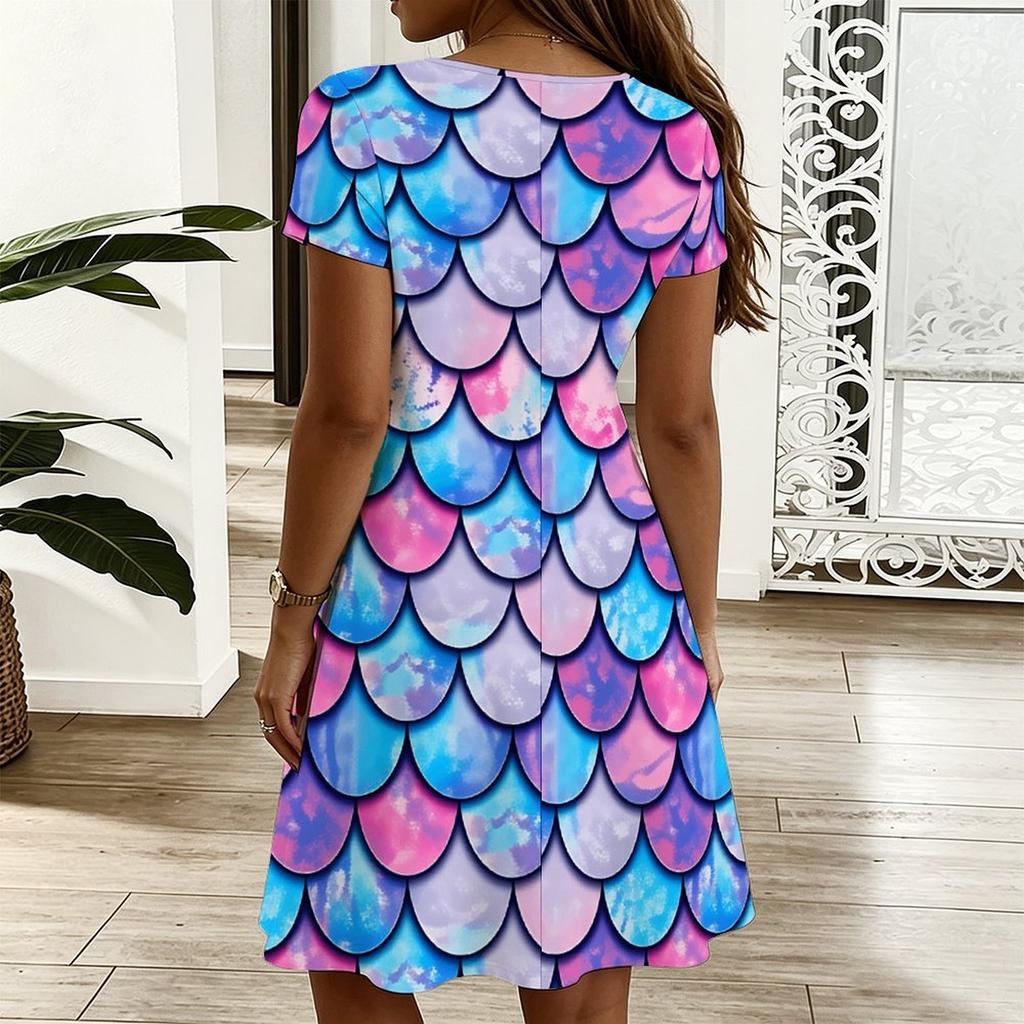 Ladies V Neck Graceful Gardenia Floral Plus Size Summer Short Sleeve Loose Gown