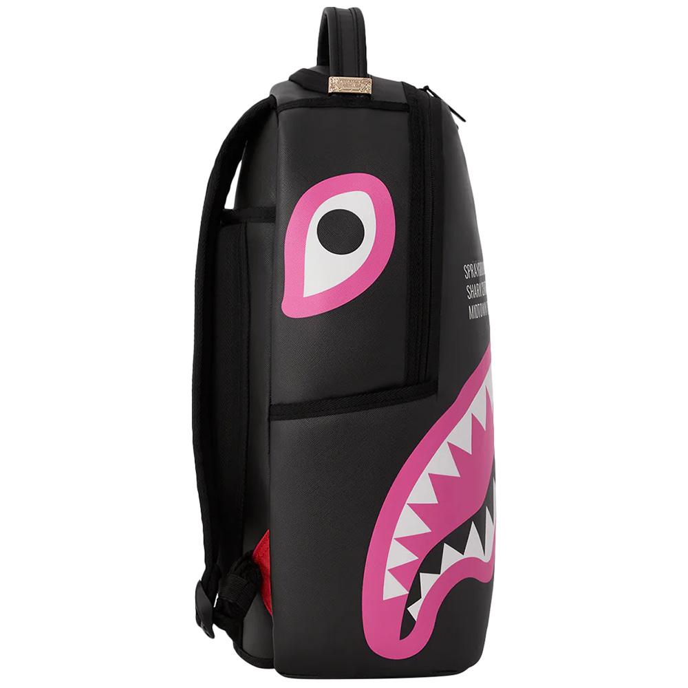 New SPRAYGROUND Shark Mouth PVC Backpacks Men Black/Pink W1035718