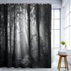 Diverse Style Shower Curtain With Hooks Easy Hang Waterproof Easy Clean For Home Hotel Apartment Bathroom
