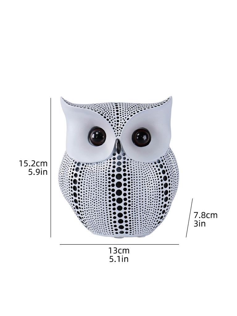 Schwarz/Weiße Eulenstatuen, Harz Tier Skulptur Dekorative Artikel, Heimdekor Handwerk Ausstellungsstücke