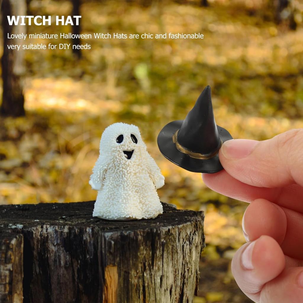 Bottle Witch Hat Toppers 24PCS Miniature, Witch, Halloween & Mini Doll House Decor
