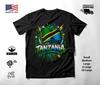 Tanzania Flag Graffiti Graphic T-Shirt Black Unisex S-2XL
