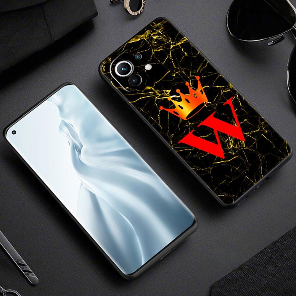 Marble Letter Phone Case Cover for Xiaomi Mi 17 15 14 13 12 11 Ultra 15T 14T 13T 12T 11T Pro Lite 5G Soft TPU Shell Fundas Capas