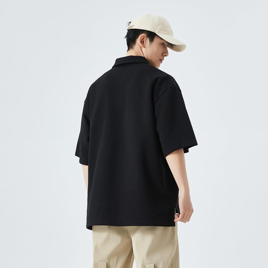SoarUnique Polo Short Heavyweight with a Minimalist Look 290g Premium Simple Solid Summer Oversized Perfect for Casual Outfits Men's Shirt, Sleeve,