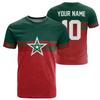 New Red Green Gradient Morocco 2026 Soccer Jersey Custom Your Name Number V Neck Short Sleeve T Shirt Training Daily Sports Tees