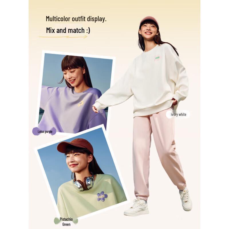 Anta Women's Fleece-Lined Back Print Sweatshirt