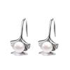 Korean Style Ginkgo Leaf Pearl Dangle Earrings for Women - Elegant and Sweet Short Stud Design