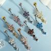 Rhinestone Flower Pendants Belly Button Ring Body Piercing Jewelry  Party Decoration