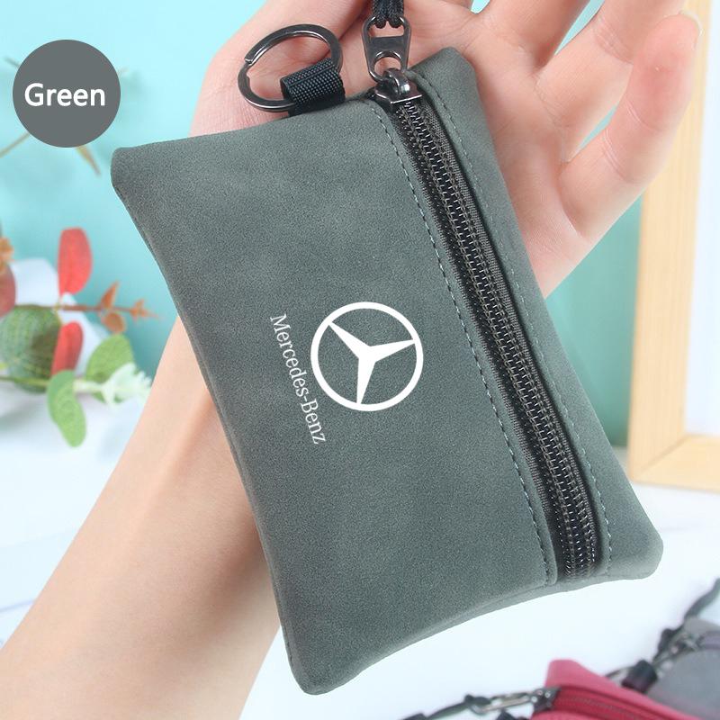 Suede Portable Car Key Bag Zipper Wallet Card Coins Pouchs For Mercedes Benz A C E S G Class GLC CLE CLA GLB GLS W177 W205 W213 QR1