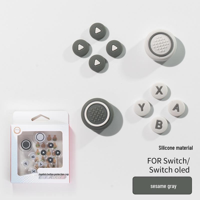 Switch Silicone Keycap - Directional Joystick Cap and Colored Button Sticker for Joy-Con