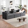 [Opatentowany Design] Sofa rozkładana z chenille 2 w 1 z schowkiem w podłokietniku, trzy metalowe ramy i wiele opcji konfiguracji.