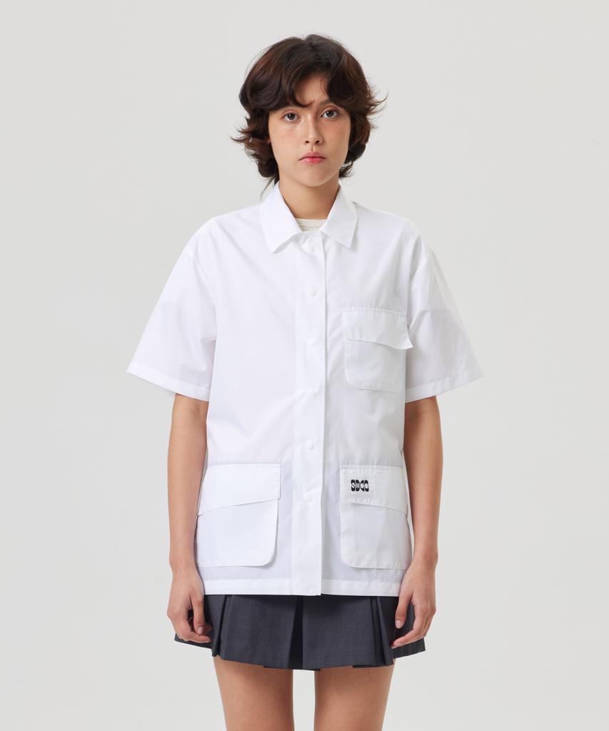 Sudalkeompeoni Open Back Half Work Shirt White