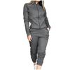 Women's Fashion Solid Color Casual Sweatshirt Loose Long Sleeve Two-Piece Suit