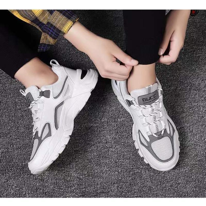 Spring New Dad Shoes – Fly-Knit Breathable Fashionable Korean Style Running Sneakers, Low-Top Student Athletic Shoes
