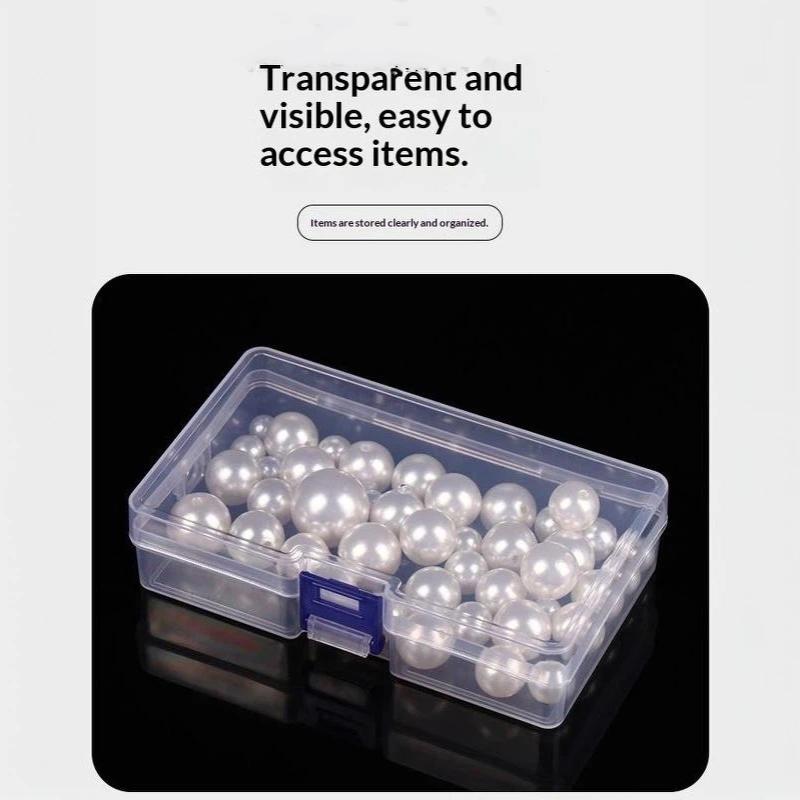 Square Clear Plastic Storage Box Portable Lightweight Organizer for Jewelry Beads Fishing Tackle Hiking Camping Small Item Storage
