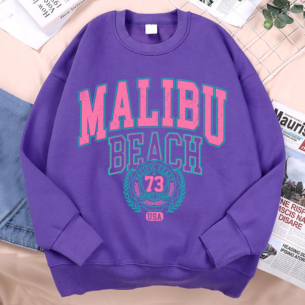 Malibu Beach Usa 73 Hoodie Men Women Loose Sweatshirt Creativity O-Neck Hoodies Street Fashion Oversize Hoody Couple Sportswear