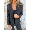 QICED Giacche e cappotti con collo a polo, maniche lunghe, casual, vintage, tinta unita, stampa autunno inverno
