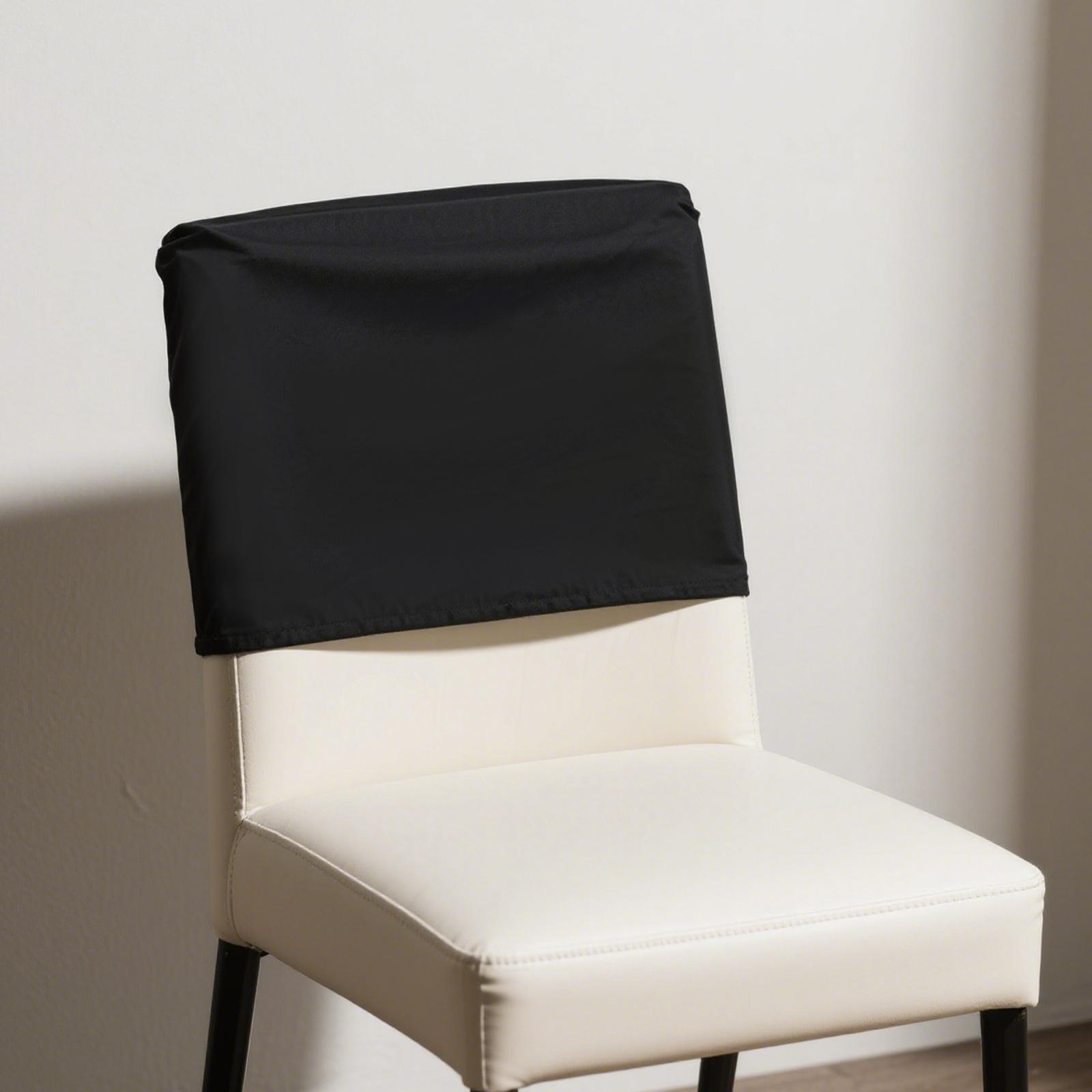 

4PCS/Set Dining Chair Back Covers Elastic Polyester Chair Back Protective Cover Dustproof Backrest Slipcover Grey/Black for Home 11.02x18.9inch чорний