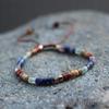 Bohemian Tiger Eye Beaded Bracelet with Colorful Stones, Adjustable Woven Design