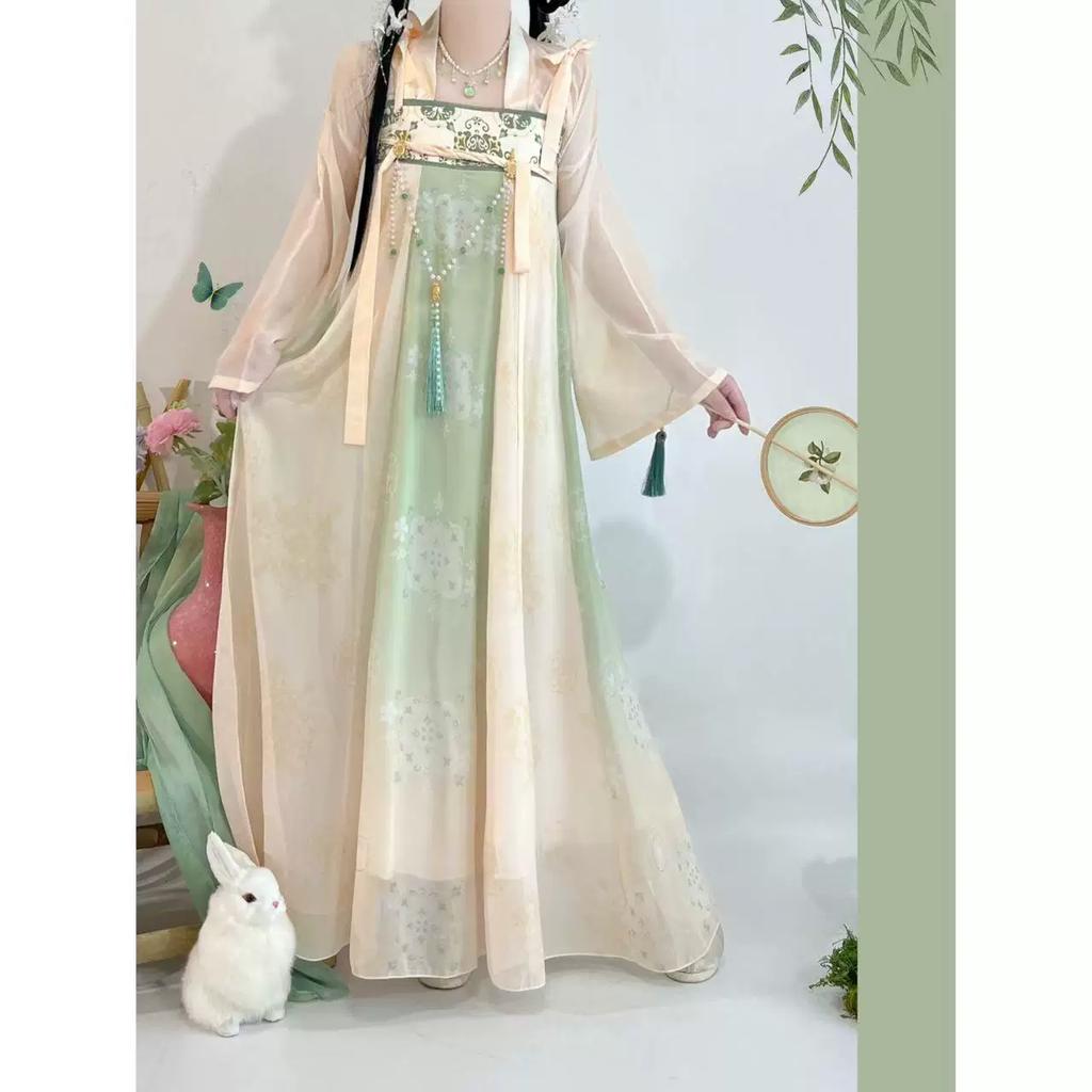 Women's Tang Dynasty Hanfu Set, Elegant High Waist Ruqun Skirt, Fairy Hanfu For Daily Spring Summer Wear