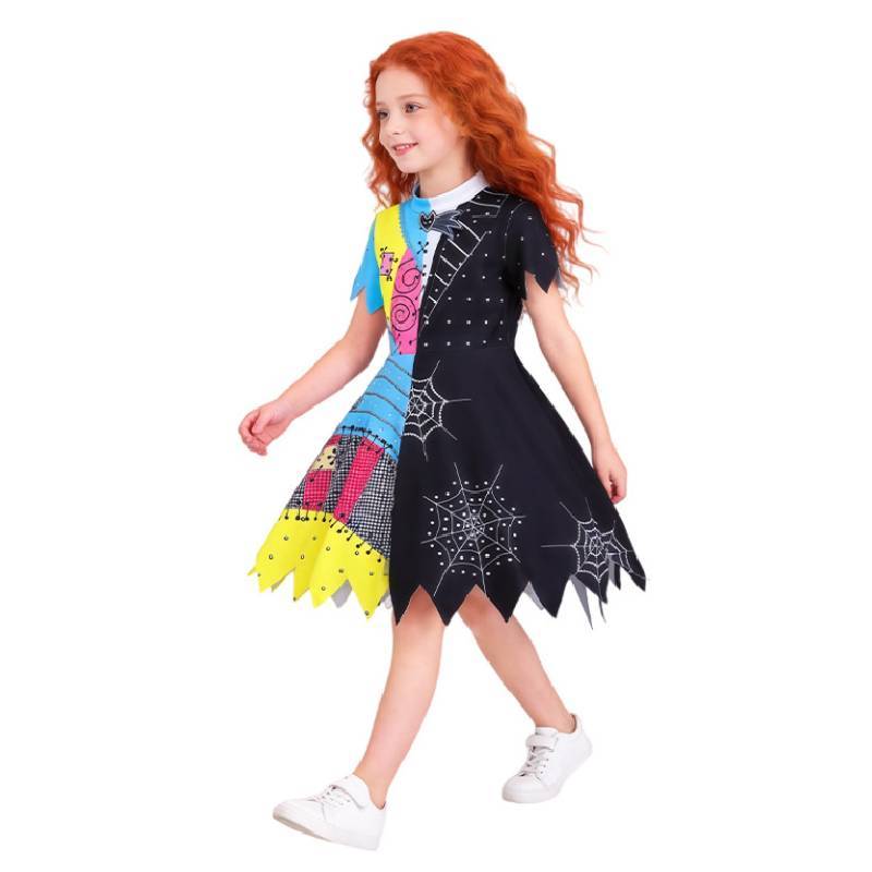 The Nightmare Before Christmas Sally Jack Cosplay Dress For Kids Halloween Role Play
